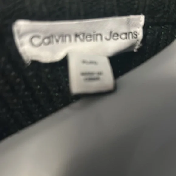 Calvin Klein Jeans Fall Long Sleeve Midi Sweater Dress w Zipper Slit - Picture 5 of 5